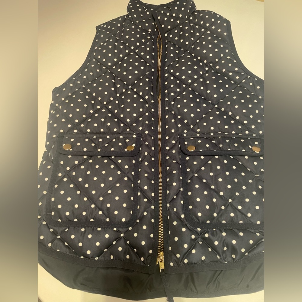 J.Crew Polka Dot Print Puff Vest